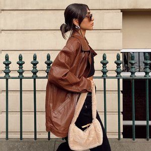 NWT Princess Polly Next in Line Biker Jacket Brown